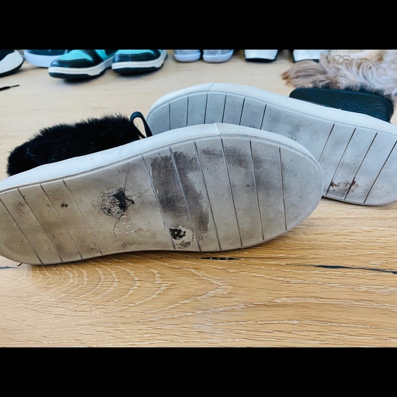 Vince Nyack Leather Fur Trim Sneakers 7.5 - Picture 8 of 8
